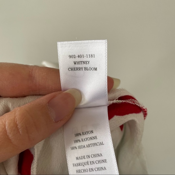 Rails cherry fruit printed button up top short sleeve cream colour - Picture 9 of 9